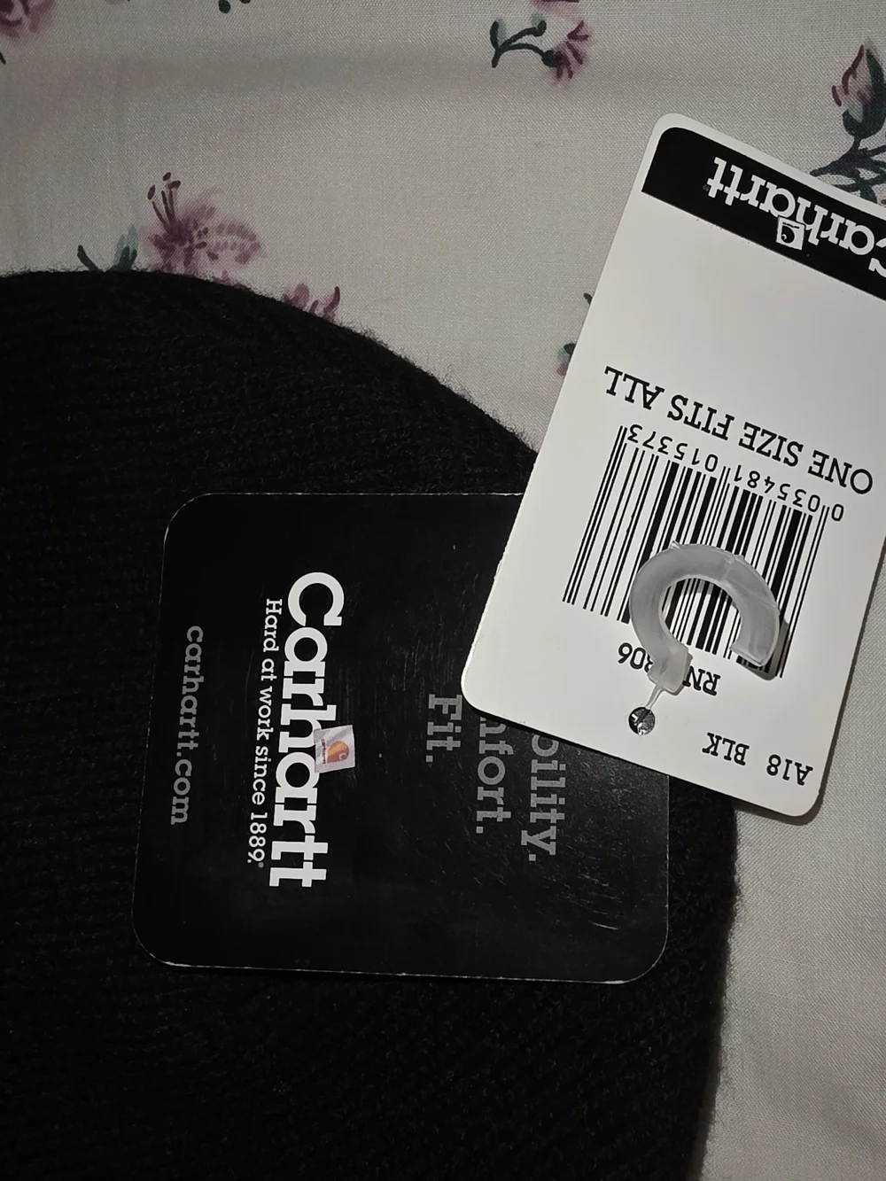 Carhartt Black Knit Beanie with Logo Patch - Picture 3 of 4